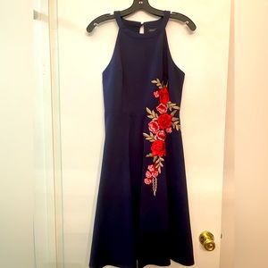 Liza Luxe Navy Cocktail Dress Size S